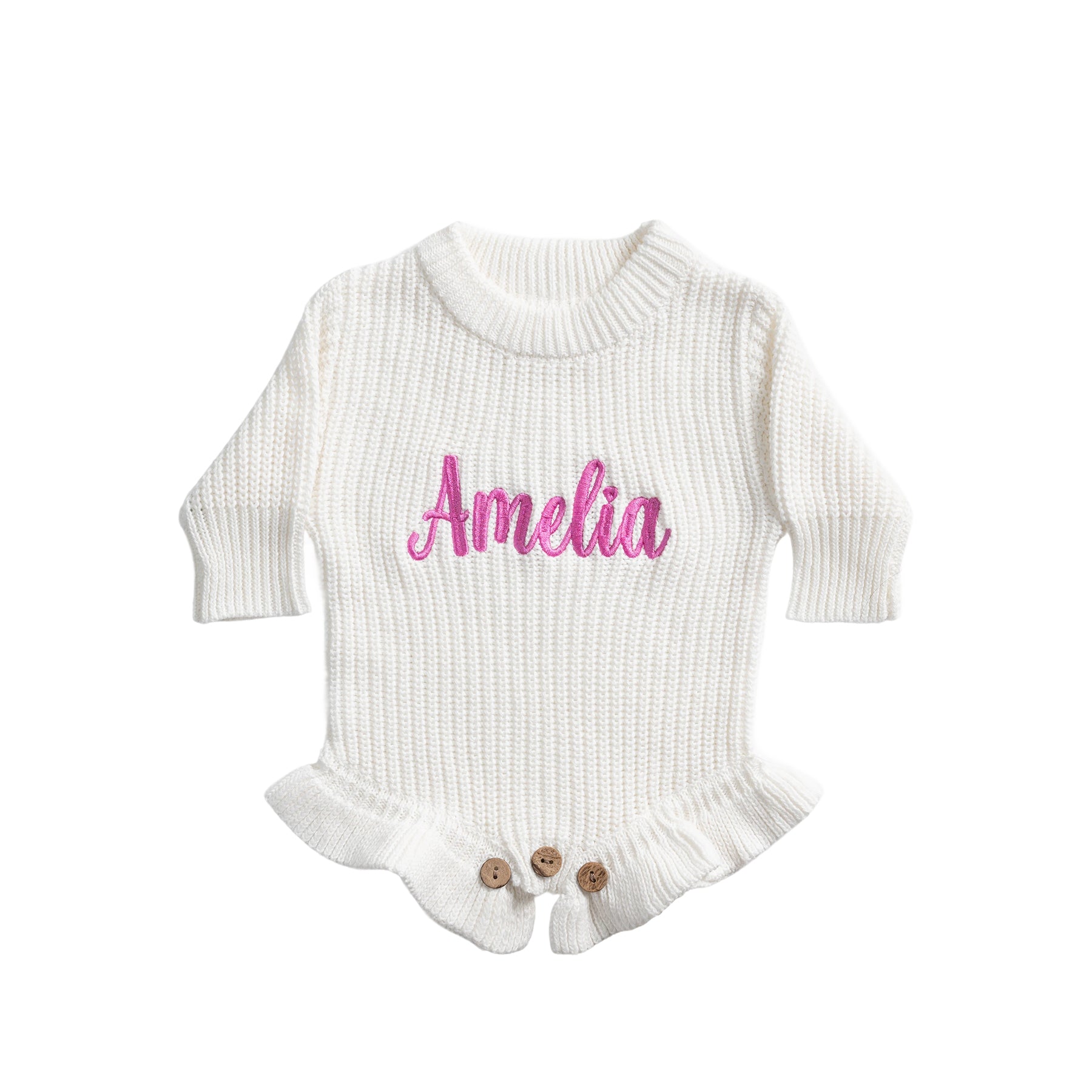 Custom Embroidered Baby Knit Romper