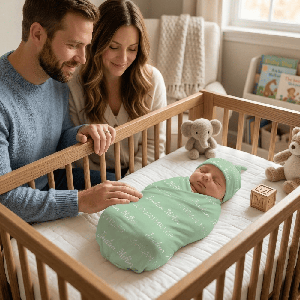 Personalized Baby Blanket with Name, Custom Milk Silk Swaddle Blanket for Newborn Boys & Girls