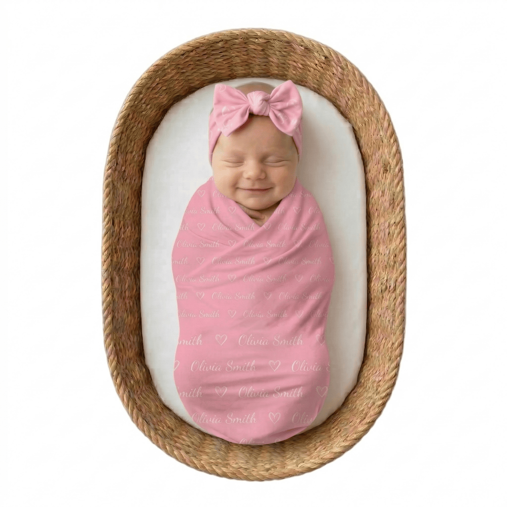 Personalized Baby Blanket with Name, Custom Milk Silk Swaddle Blanket for Newborn