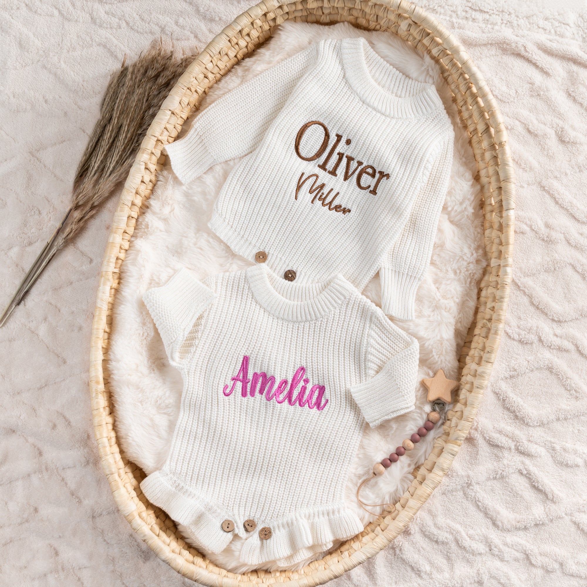 Custom Embroidered Baby Knit Romper