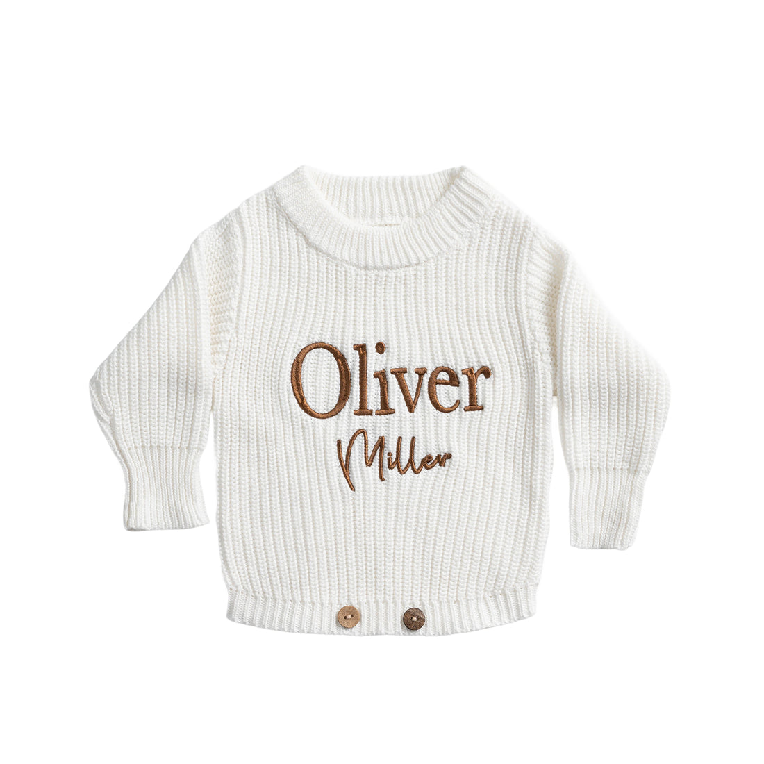 Custom Embroidered Baby Knit Romper | Personalized Chunky Sweater One-Piece