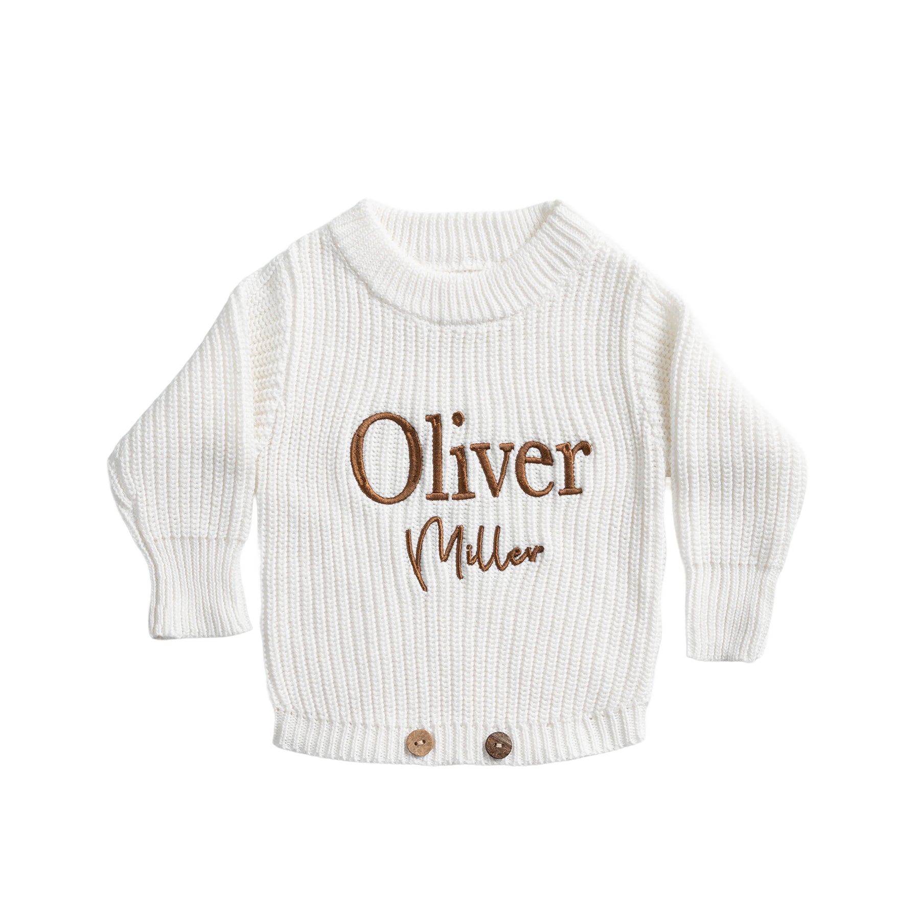 Custom Embroidered Baby Knit Romper | Personalized Chunky Sweater One-Piece