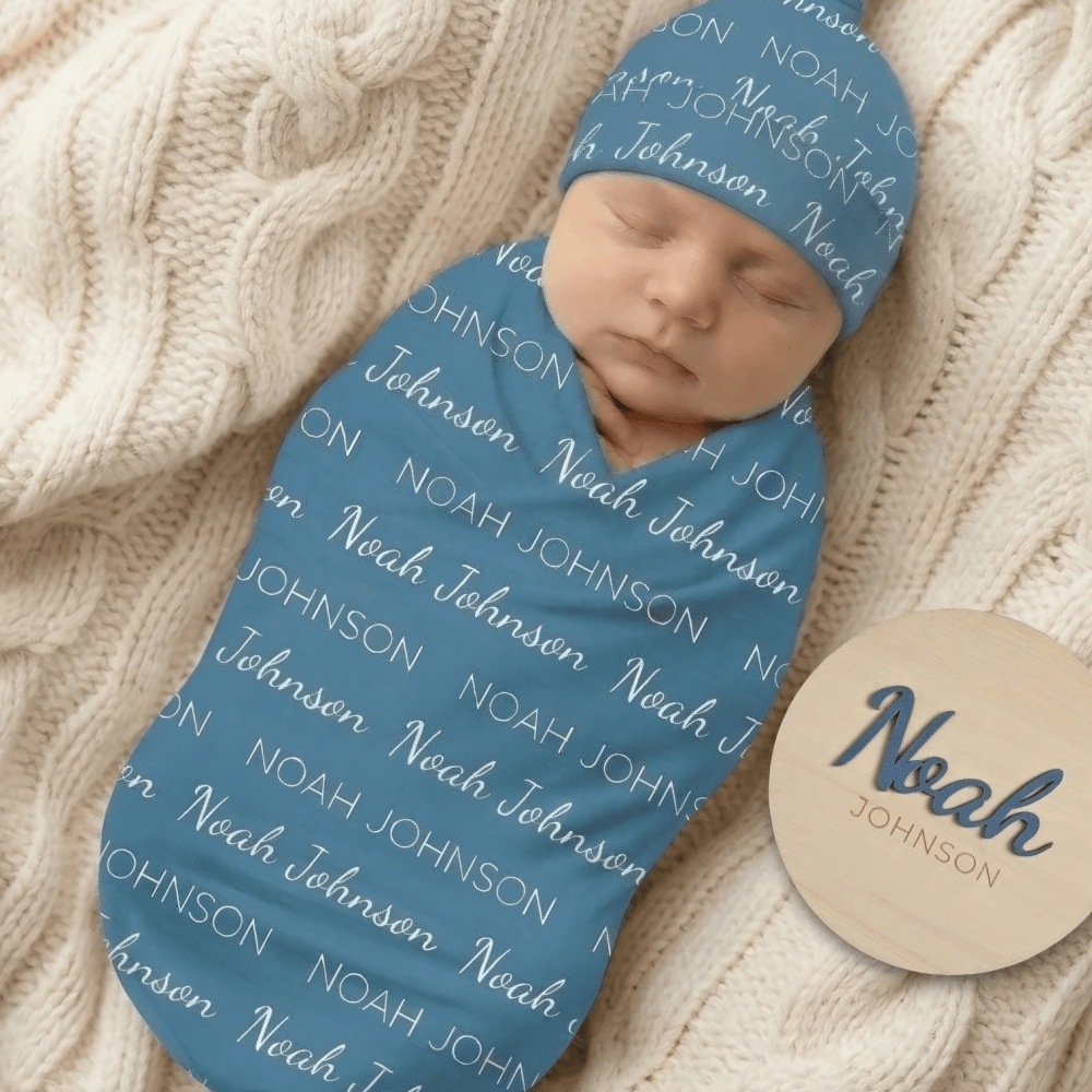 Personalized Baby Blanket with Name, Custom Milk Silk Swaddle Blanket for Newborn Boys & Girls