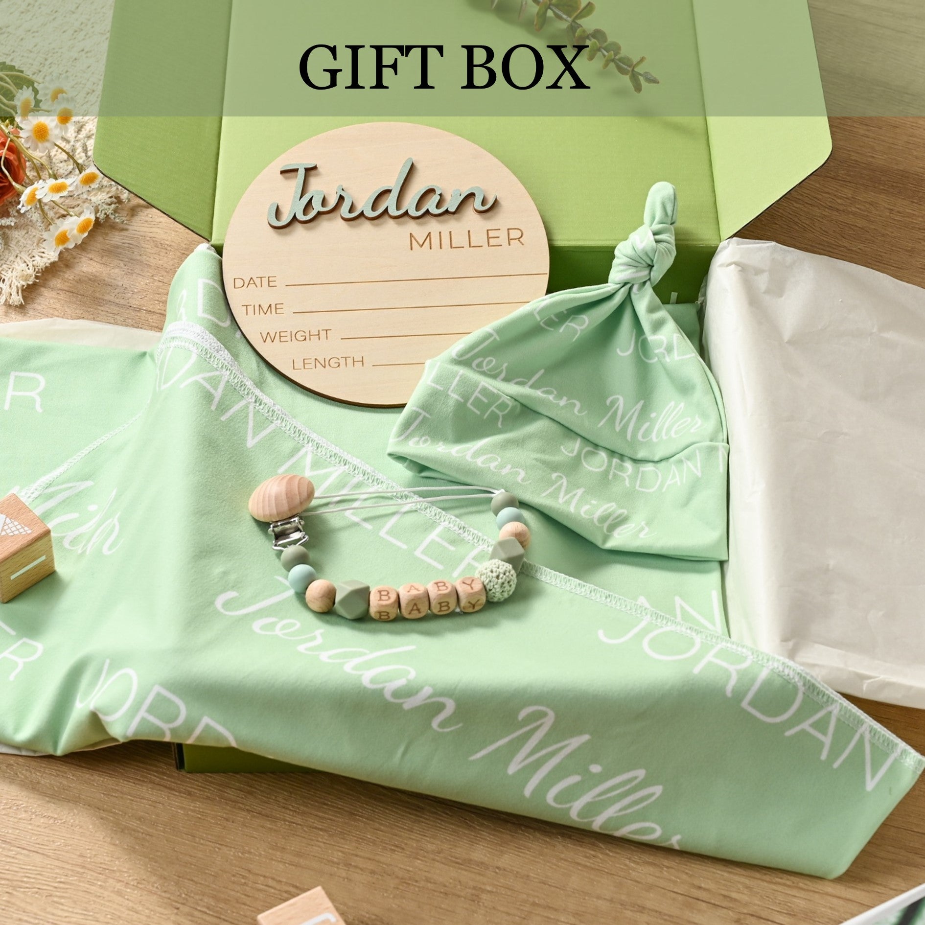 Personalized Baby Blanket with Name, Custom Milk Silk Swaddle Blanket for Newborn Boys & Girls