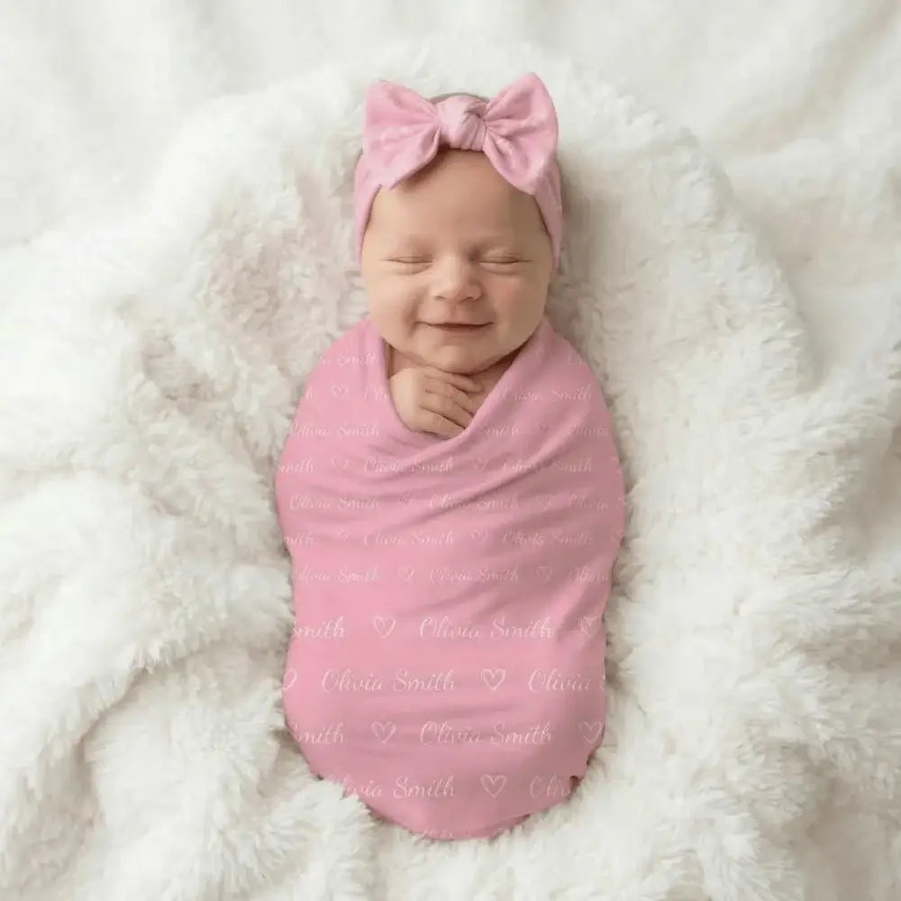 Personalized Milk Silk Baby Swaddle with Name Icon