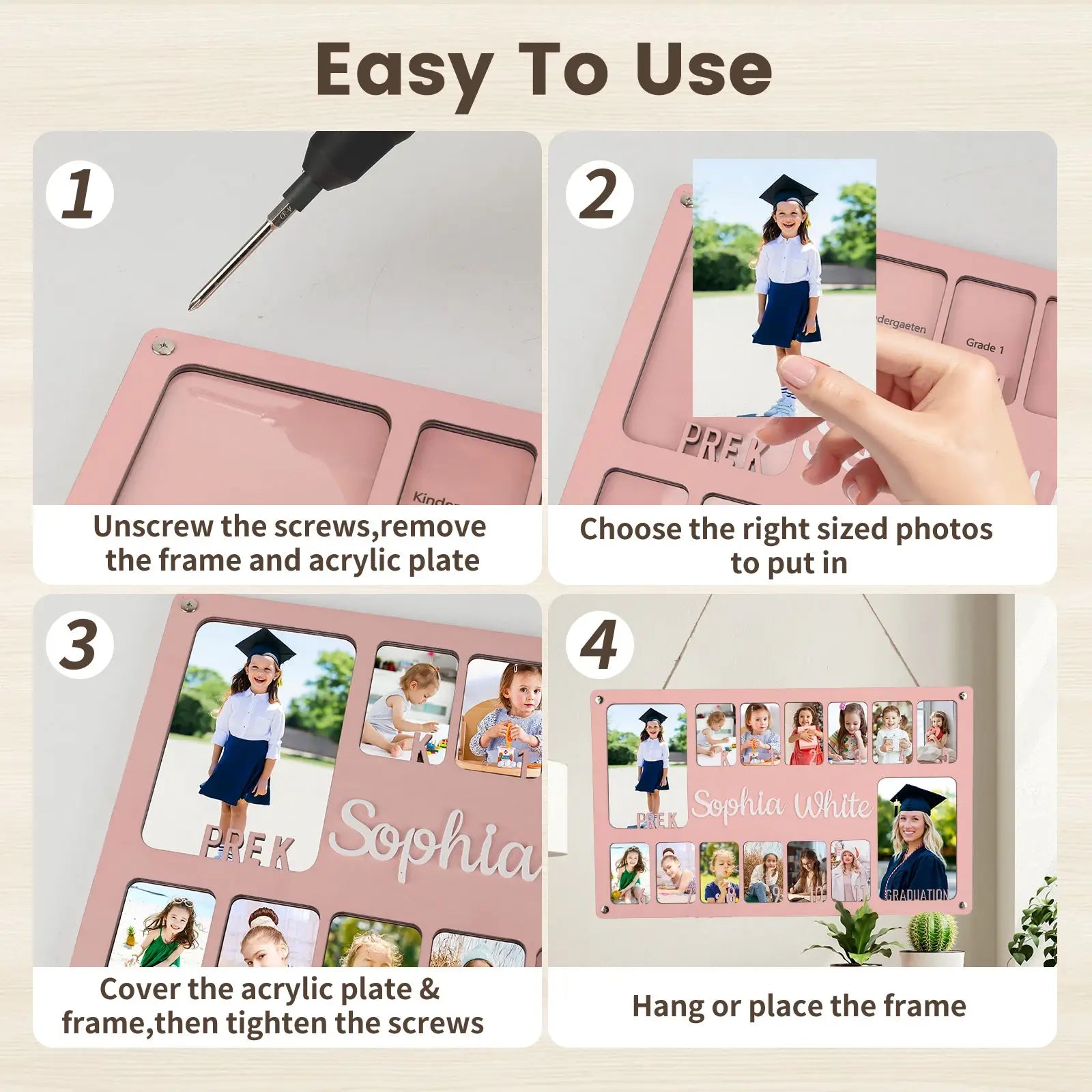 Personalized School Years Photo Frame | Pre-K to 12