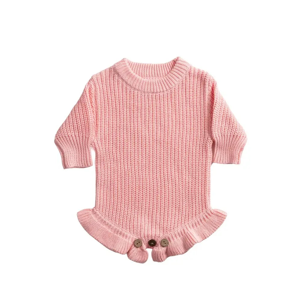 Custom Embroidered Skirted Baby Knit Romper