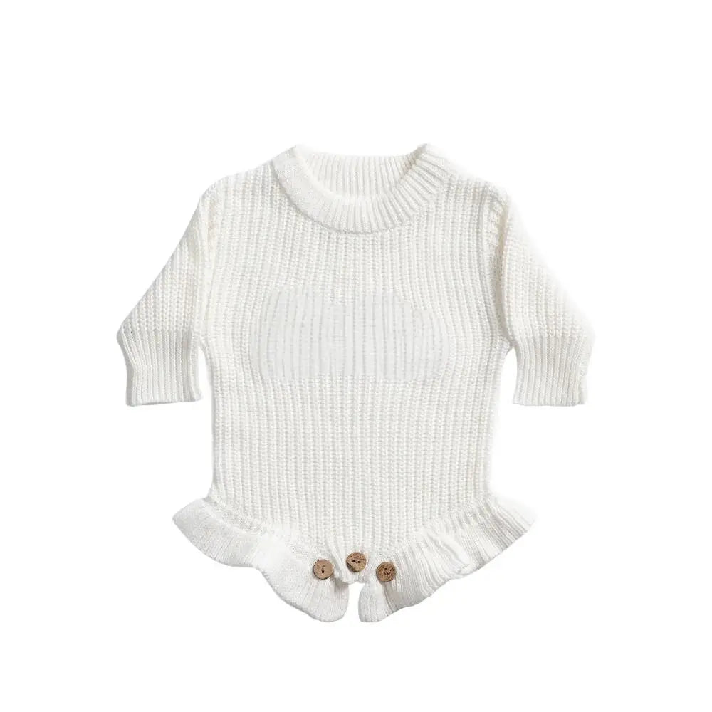 Custom Embroidered Skirted Baby Knit Romper