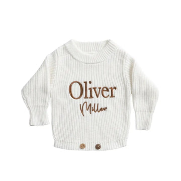 Personalized Custom Embroidered Classic Baby Knit Romper
